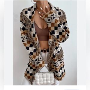 🤎✔️🖤NWOT fridge Aztec Sweater with large pockets